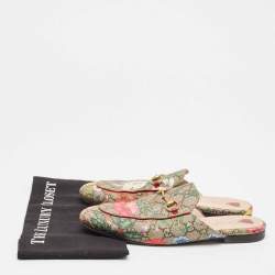 مملوكة مسبقًا Gucci Multicolor Canvas Princetown Mules Size 39.5