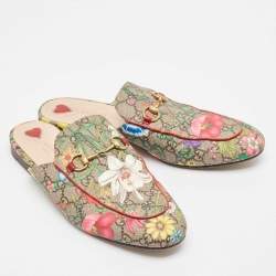 مملوكة مسبقًا Gucci Multicolor Canvas Princetown Mules Size 39.5