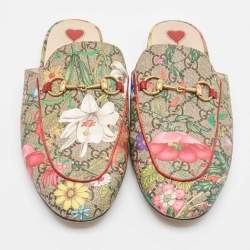 مملوكة مسبقًا Gucci Multicolor Canvas Princetown Mules Size 39.5