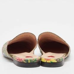مملوكة مسبقًا Gucci Multicolor Canvas Princetown Mules Size 39.5