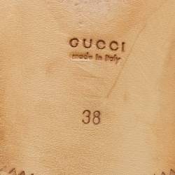 Pre Owned Gucci Black Leather Slip On Loafers Size 38