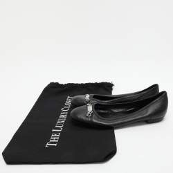 Gucci Black Leather Embellished Ballet Flats Size 36.5