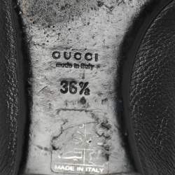 Gucci Black Leather Embellished Ballet Flats Size 36.5