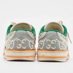 Pre Owned Gucci Blue/White GG Canvas Tennis 1977 Sneakers Size 38