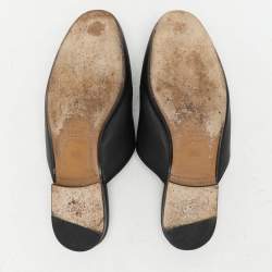Gucci Black Leather Princetown Horsebit Mules Size 36.5