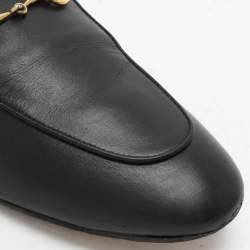 Gucci Black Leather Princetown Horsebit Mules Size 36.5