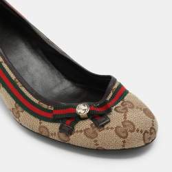 مملوكة مسبقًا Gucci Beige/Brown GG Canvas Mayfair Pumps Size 37