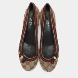 مملوكة مسبقًا Gucci Beige/Brown GG Canvas Mayfair Pumps Size 37
