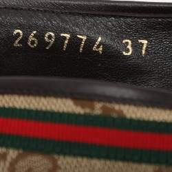 مملوكة مسبقًا Gucci Beige/Brown GG Canvas Mayfair Pumps Size 37