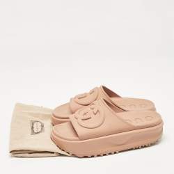 Gucci Beige GG Rubber Slide Sandals Size 38
