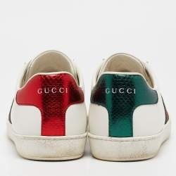 Gucci White Leather Ace Low Top Sneakers Size 39