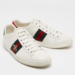 Gucci White Leather Ace Low Top Sneakers Size 39
