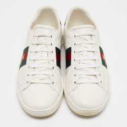 Gucci White Leather Ace Low Top Sneakers Size 39