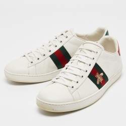 Gucci White Leather Ace Low Top Sneakers Size 39