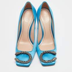 Gucci Blue Satin Dionysus Pumps Size 35.5