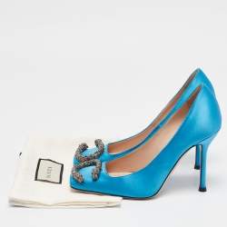 Gucci Blue Satin Dionysus Pumps Size 35.5