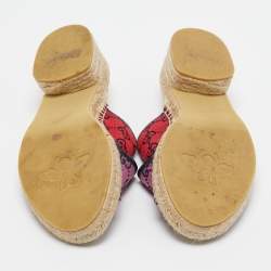 مملوكة مسبقًا Gucci Pink/Purple GG Canvas and Leather Espadrille Sandals Size 39.5