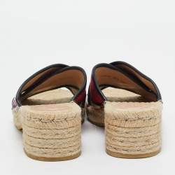 مملوكة مسبقًا Gucci Pink/Purple GG Canvas and Leather Espadrille Sandals Size 39.5