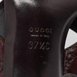 Gucci Brown Guccissima Leather Cross Strap Sandals Size 37.5