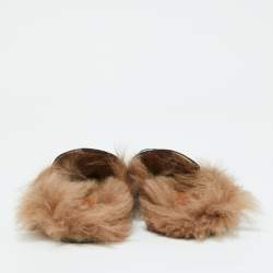 مملوكة مسبقًا Gucci Black Leather and Fur Lined Princetown Flat Mules Size 40