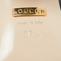 مملوكة مسبقًا Gucci Black Leather GG Marmont Fringe Detail Open Toe Sandals Size 37.5