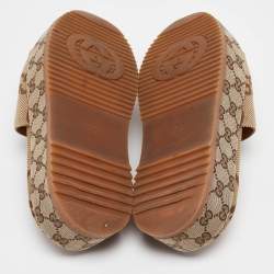 مملوكة مسبقًا Gucci Beige Jumbo GG Canvas Platform Slides Size 38