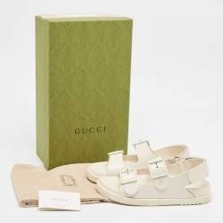 Pre Owned Gucci Cream Rubber Isla Dad Sandals Size 38