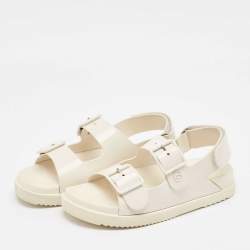 Pre Owned Gucci Cream Rubber Isla Dad Sandals Size 38