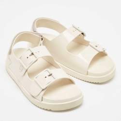 Pre Owned Gucci Cream Rubber Isla Dad Sandals Size 38