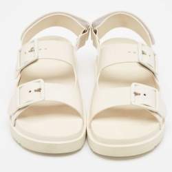 Pre Owned Gucci Cream Rubber Isla Dad Sandals Size 38