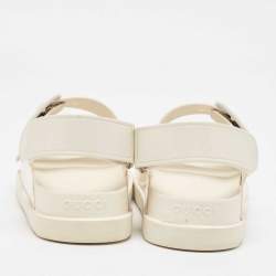 Pre Owned Gucci Cream Rubber Isla Dad Sandals Size 38