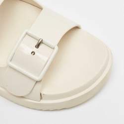 Pre Owned Gucci Cream Rubber Isla Dad Sandals Size 38