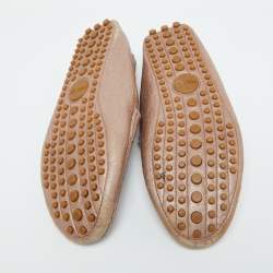 Gucci Champagne Pink Guccissima Leather Slip On Loafers Size 35.5