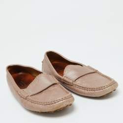 Gucci Champagne Pink Guccissima Leather Slip On Loafers Size 35.5
