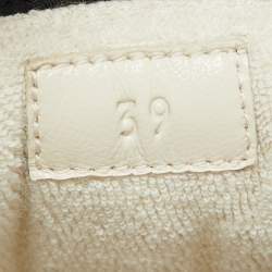 Gucci Beige Leather and Fabric Screener Low Top Sneakers Size 39