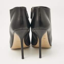 Pre Owned Gucci Black Leather Pointed Toe Ankle Booties Size 40