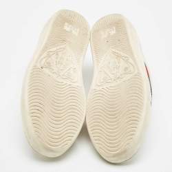 Gucci White Crocodile and Leather Ace Lace Up Sneakers Size 38