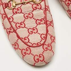 Gucci Pink/Beige GG Canvas Princetown Mules Size 39