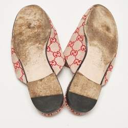 Gucci Pink/Beige GG Canvas Princetown Mules Size 39