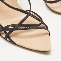 Gucci Black Leather Ankle Strap Sandals Size 38