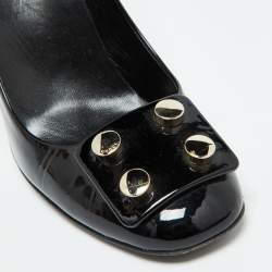 Gucci Black Patent Leather Round Toe Lifford Pumps Size 39