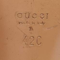 مملوكة مسبقًا Gucci Gold Braided Leather Ankle Strap Sandals Size 42