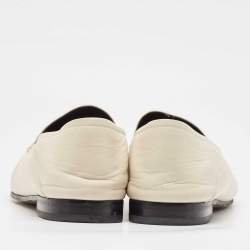 Gucci Cream Leather Jordaan Loafers Size 41.5