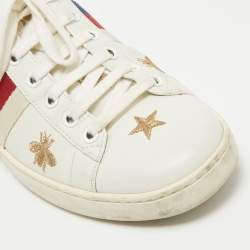 Gucci White Leather Ace Lace Up Sneakers Size 38
