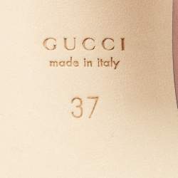 Pre Owned Gucci Pink Leather Block Heel Pumps Size 37