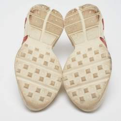 Gucci Cream Leather Strawberry Print Rhyton Sneakers Size 39.5