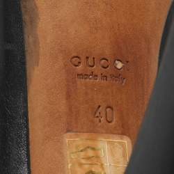 Pre Owned Gucci Black Leather GG Web Pumps Size 40