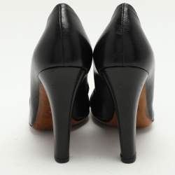 Pre Owned Gucci Black Leather GG Web Pumps Size 40