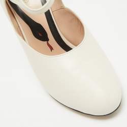 Gucci Cream Leather Mary Jane Pumps Size 37.5