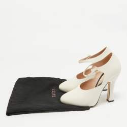 Gucci Cream Leather Mary Jane Pumps Size 37.5